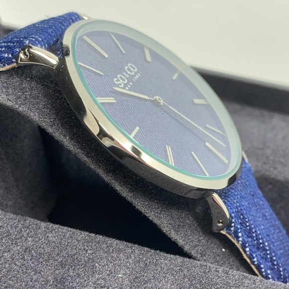 So & Co Blue Denim Watch J154P33 NWT - Picture 3 of 8